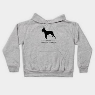 Boston Terrier Black Silhouette Kids Hoodie